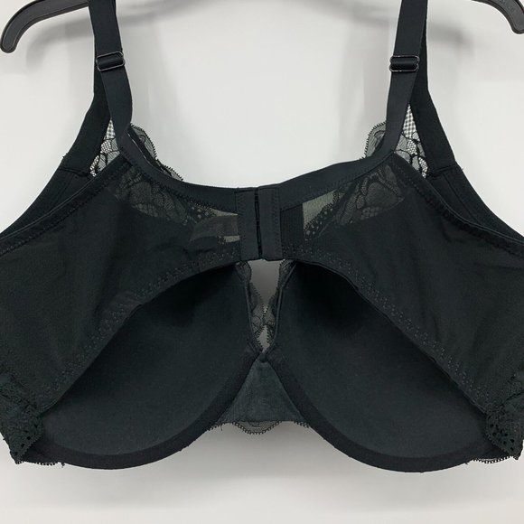Auden Bra Womens 42DDD Black Sublime Lace Plunge Push-Up Underwire NWT - Picture 8 of 11